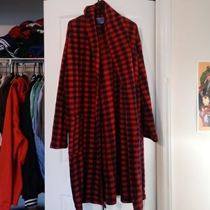A Red, Checkered Hotel Spa Collection Robe